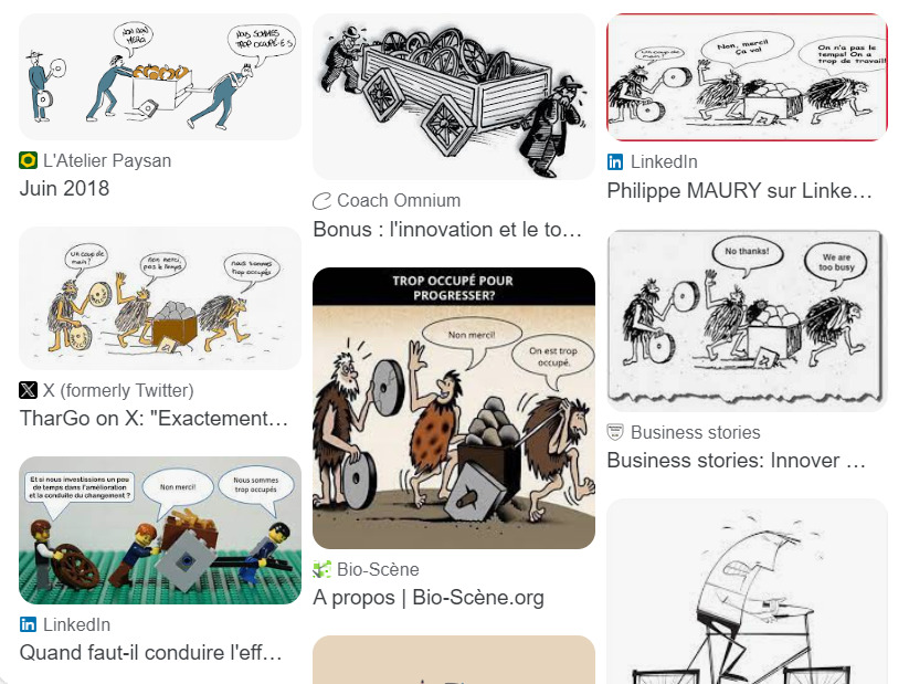 On est trop occupé (charrette aux roues carrées